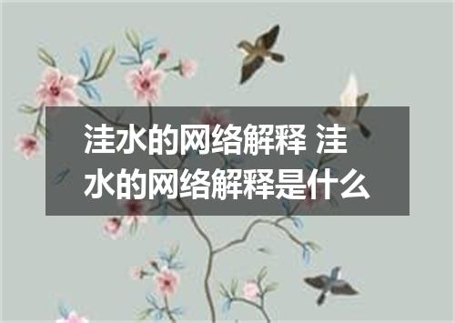 洼水的网络解释 洼水的网络解释是什么