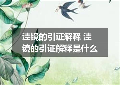 洼镜的引证解释 洼镜的引证解释是什么