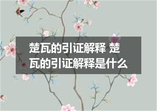 楚瓦的引证解释 楚瓦的引证解释是什么
