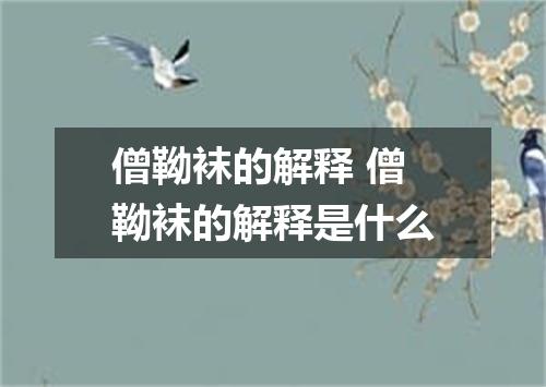 僧靿袜的解释 僧靿袜的解释是什么