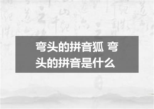 弯头的拼音狐 弯头的拼音是什么