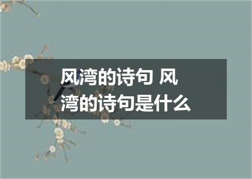 风湾的诗句 风湾的诗句是什么