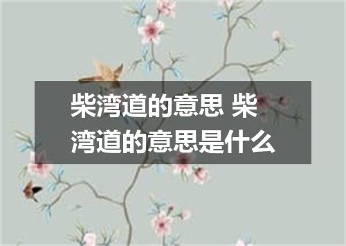 柴湾道的意思 柴湾道的意思是什么