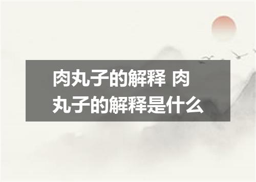 肉丸子的解释 肉丸子的解释是什么