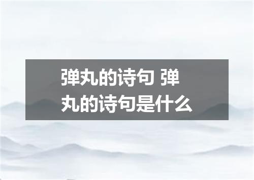 弹丸的诗句 弹丸的诗句是什么