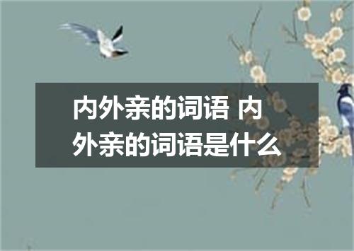 内外亲的词语 内外亲的词语是什么