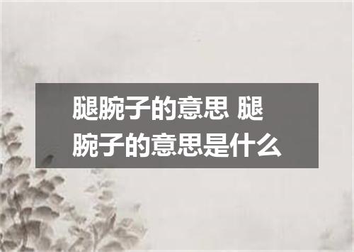 腿腕子的意思 腿腕子的意思是什么