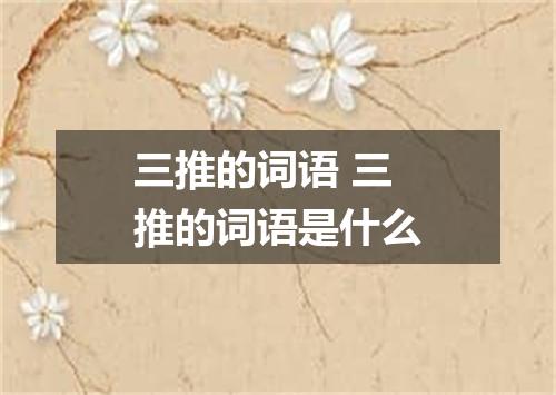 三推的词语 三推的词语是什么