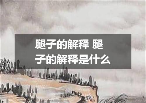 腿子的解释 腿子的解释是什么