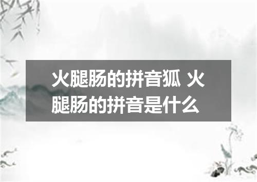 火腿肠的拼音狐 火腿肠的拼音是什么