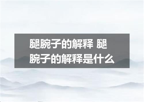 腿腕子的解释 腿腕子的解释是什么