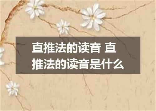 直推法的读音 直推法的读音是什么
