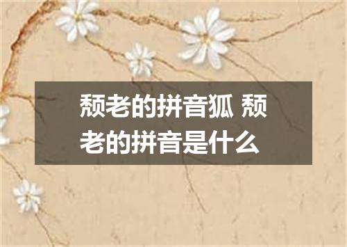 颓老的拼音狐 颓老的拼音是什么