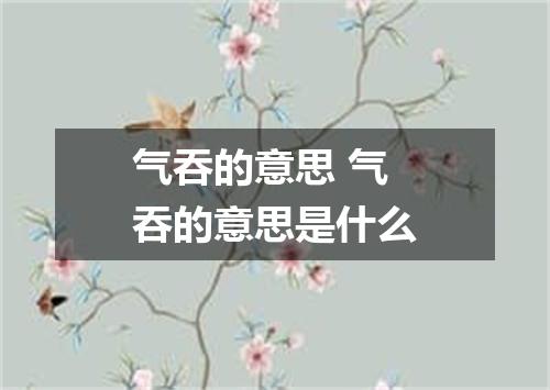 气吞的意思 气吞的意思是什么