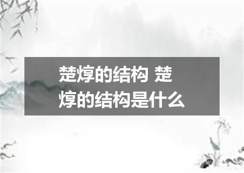 楚焞的结构 楚焞的结构是什么
