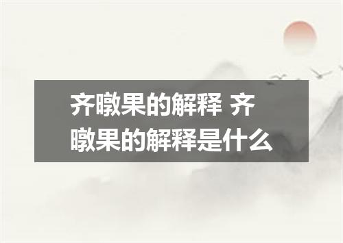 齐暾果的解释 齐暾果的解释是什么