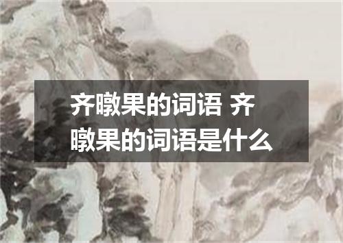 齐暾果的词语 齐暾果的词语是什么