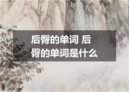 后臀的单词 后臀的单词是什么