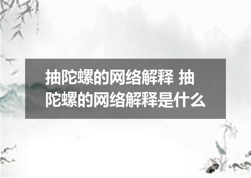 抽陀螺的网络解释 抽陀螺的网络解释是什么