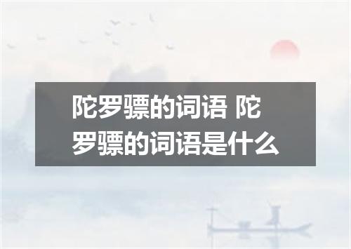 陀罗骠的词语 陀罗骠的词语是什么