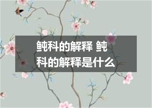 鲀科的解释 鲀科的解释是什么