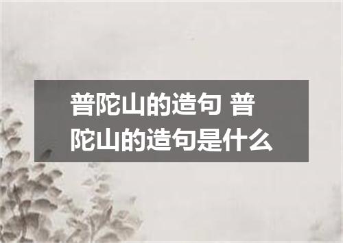 普陀山的造句 普陀山的造句是什么