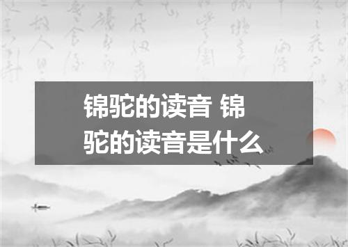 锦驼的读音 锦驼的读音是什么