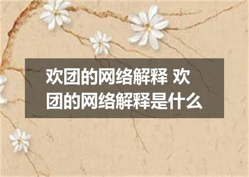 欢团的网络解释 欢团的网络解释是什么
