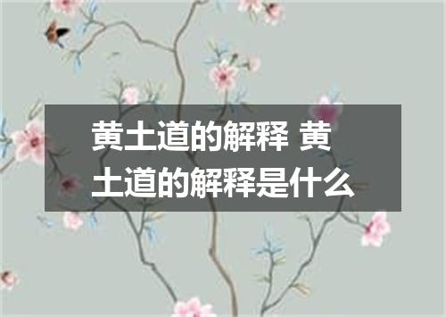 黄土道的解释 黄土道的解释是什么