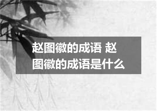 赵图徽的成语 赵图徽的成语是什么