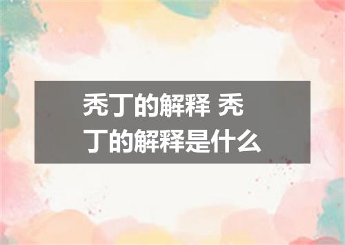 秃丁的解释 秃丁的解释是什么