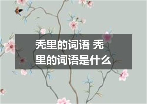 秃里的词语 秃里的词语是什么