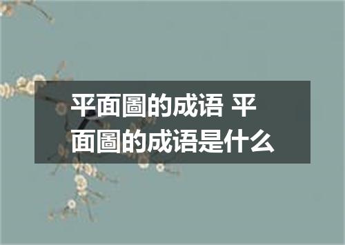 平面圖的成语 平面圖的成语是什么