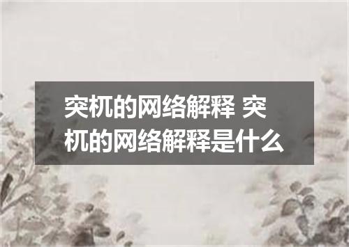 突杌的网络解释 突杌的网络解释是什么