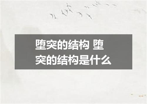 堕突的结构 堕突的结构是什么