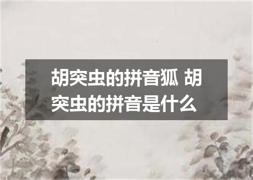胡突虫的拼音狐 胡突虫的拼音是什么