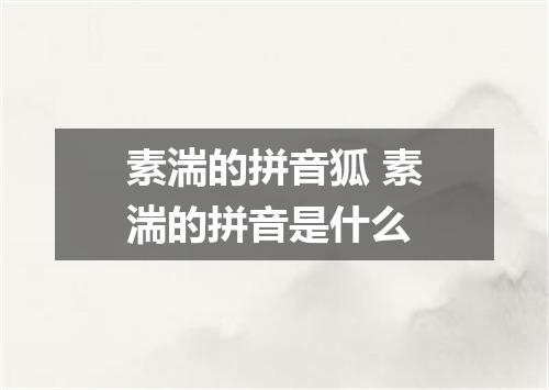 素湍的拼音狐 素湍的拼音是什么