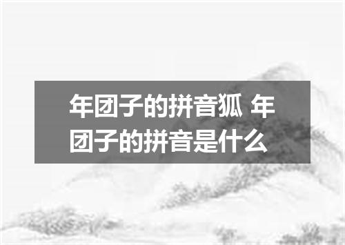 年团子的拼音狐 年团子的拼音是什么