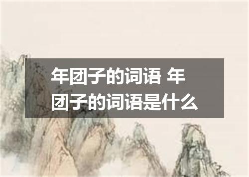 年团子的词语 年团子的词语是什么