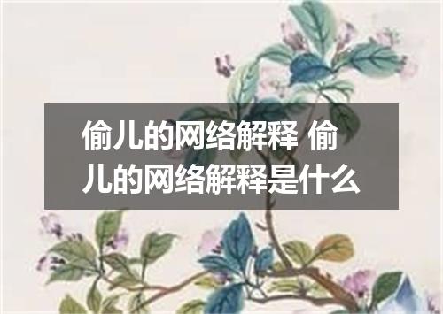 偷儿的网络解释 偷儿的网络解释是什么