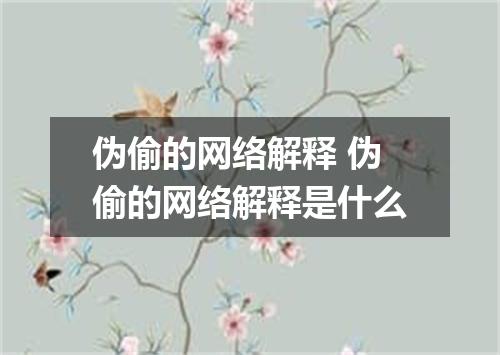 伪偷的网络解释 伪偷的网络解释是什么