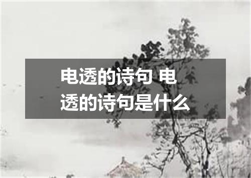 电透的诗句 电透的诗句是什么