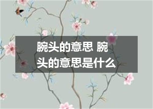 腕头的意思 腕头的意思是什么