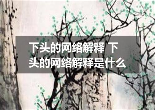 下头的网络解释 下头的网络解释是什么