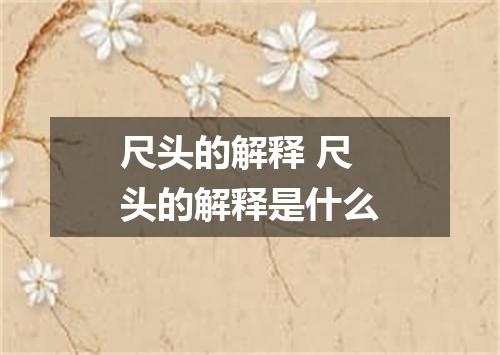 尺头的解释 尺头的解释是什么