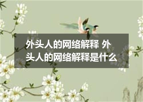 外头人的网络解释 外头人的网络解释是什么