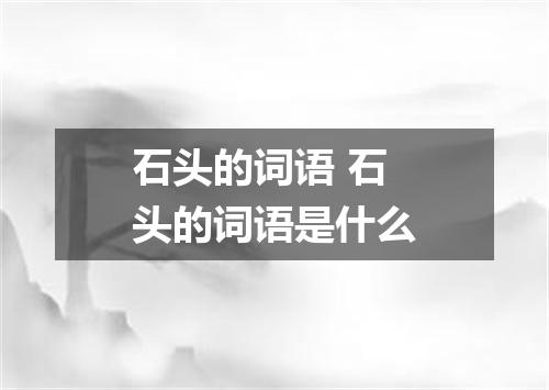 石头的词语 石头的词语是什么