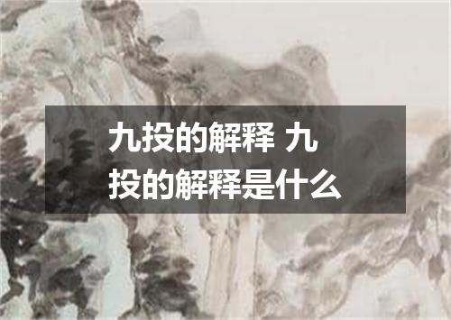 九投的解释 九投的解释是什么