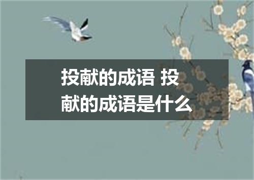 投献的成语 投献的成语是什么