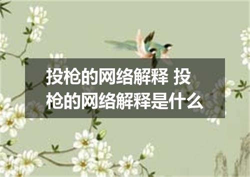 投枪的网络解释 投枪的网络解释是什么